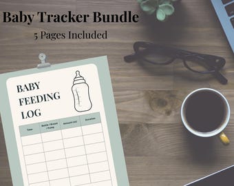 Baby Tracker Printable Bundle: Feeding, Diaper, Sleep Logs (PDF)