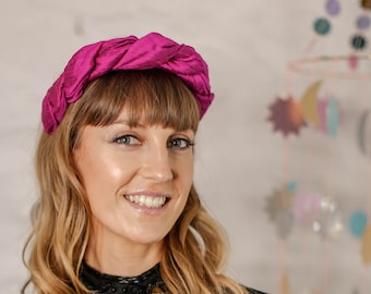 Hot Pink padded twist headband 'Twizzler'