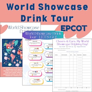 EPCOT Drinking Around the World Printable | Disney Trip Guide | Drinking Tour Checklist | PDF