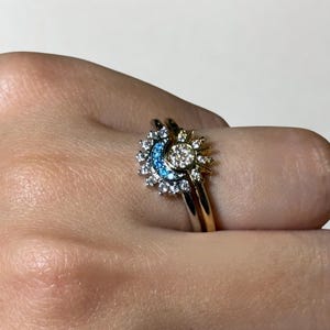 Set di anelli Sole e Luna - Gioielli celestiali regolabili in oro e argento