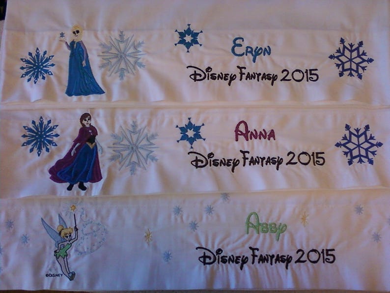 Disney World or Disneyland Disney Elsa with Snowflakes Autograph Pillowcase with ship