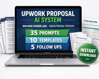 Sistema de Propostas Upwork – 35 Sugestões + 10 Modelos + Roteiros de Acompanhamento. Download Digital para Freelancers