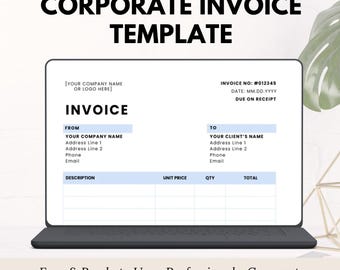 Editable Invoice Template – One Page, Small Business Billing Form, Canva & Excel