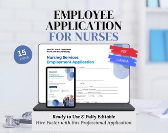 Employment Application for Nurses – Health Form, OSHA Acknowledgement & Hiring Forms