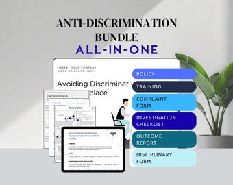 Workplace Discrimination Compliance Bundle – HR Policy, Training, Complaint Form (Digital Download)