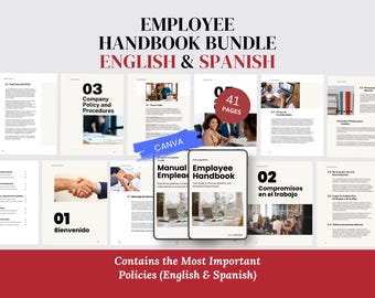 Editable Employee Handbook Bundle | English & Spanish HR Policy Manual (Digital Download)