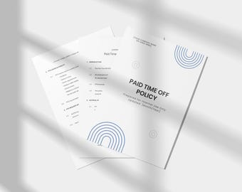 Paid Time Off (PTO) Policy Template, Editable HR Document, Small Business & Consultant Friendly - Instant Download