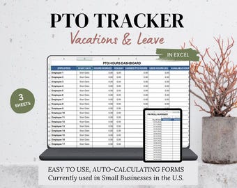 PTO Tracker Excel Template | Employee Vacation Leave Calculator (Excel)
