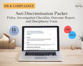 Anti-Discrimination Policy & Investigation Toolkit – Small Business Compliance Forms (Digital Download)