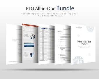 PTO Policy HR Bundle, Editable Templates, Excel Tracker, PowerPoint and Flowchart