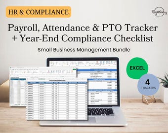 Small Business HR Bundle: Payroll, PTO, and Attendance Trackers (Excel)