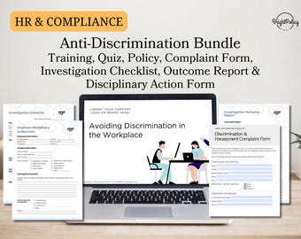 Workplace Discrimination Compliance Bundle – HR Policy, Training, Complaint Form (Digital Download)