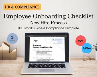 Small Business Employee Onboarding Checklist (PDF + Canva)