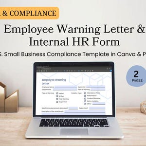 Employee Warning Letter & HR Record Template Kit (Canva + PDF)