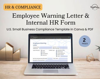 Employee Warning Letter & HR Record Template Kit (Canva + PDF)