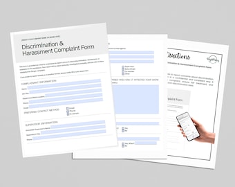 Discrimination Complaint Form and Training Slides – Editable & Fillable PDF – Anti-Discrimination Policy Tool – Instant Download