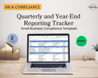 Quarterly and Year-End Reporting Tracker | Payroll & HR Compliance Checklist Bundle | Small Business Payroll Template