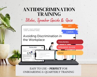 Anti-Discrimination Training Packet – Editable Presentation + Speaker Guide + Quiz – PowerPoint, PDF & Microsoft Forms