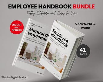 Editable Employee Handbook Bundle | English & Spanish HR Policy Manual (Digital Download)