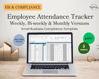 Employee Attendance Tracker Excel Template with Policy (Digital Download)