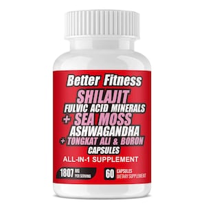 Cápsulas de Shilajit: Ashwagandha, Musgo Marino, Tongkat Ali, Boro - 60 Cápsulas Veganas imagen 1
