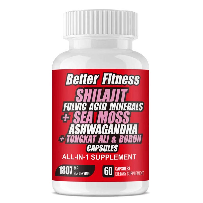 Cápsulas de Shilajit: Ashwagandha, Musgo Marino, Tongkat Ali, Boro - 60 Cápsulas Veganas imagen 1