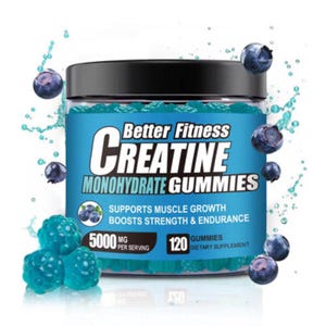 Creatine Monohydrate Gummies 5g – Vegan, Blueberry Flavor, Muscle & Workout Recovery Support image 1