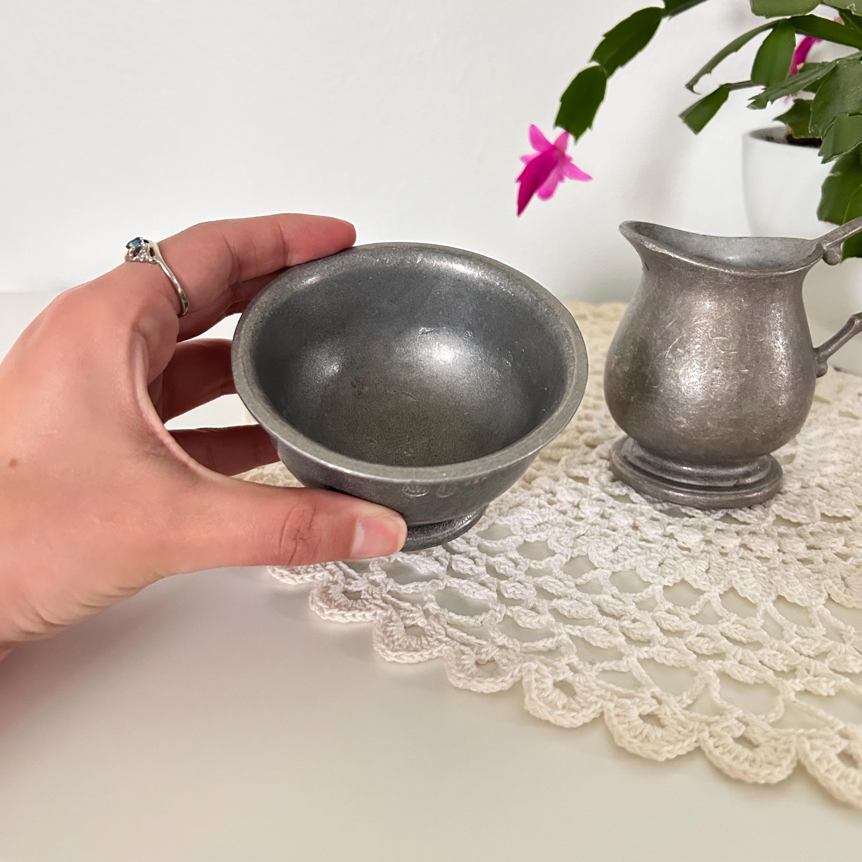 RWP Pewter Creamer & Sugar Bowl Set | USA Made Colonial Farmhouse ...