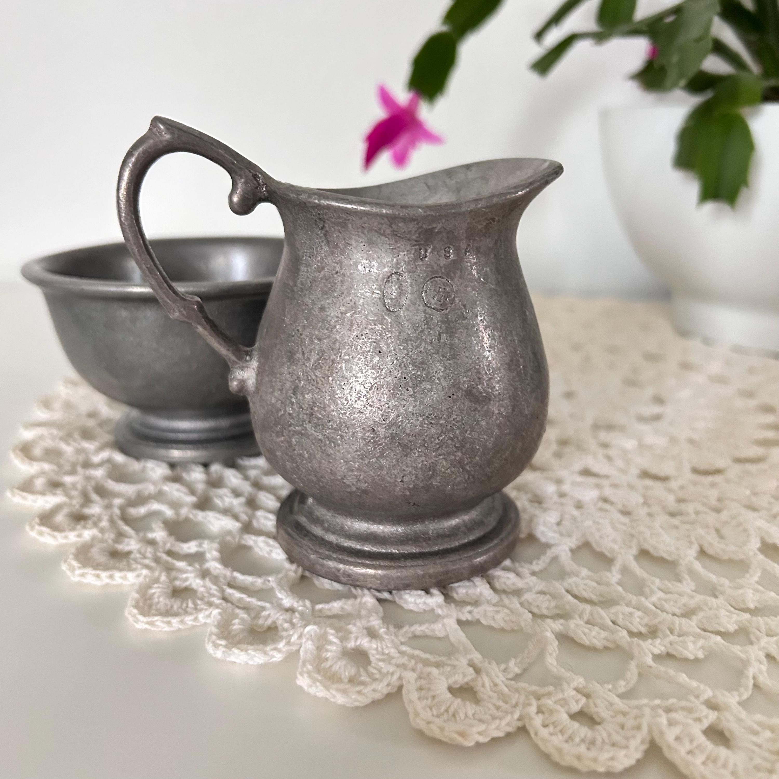 RWP Pewter Creamer & Sugar Bowl Set | USA Made Colonial Farmhouse ...