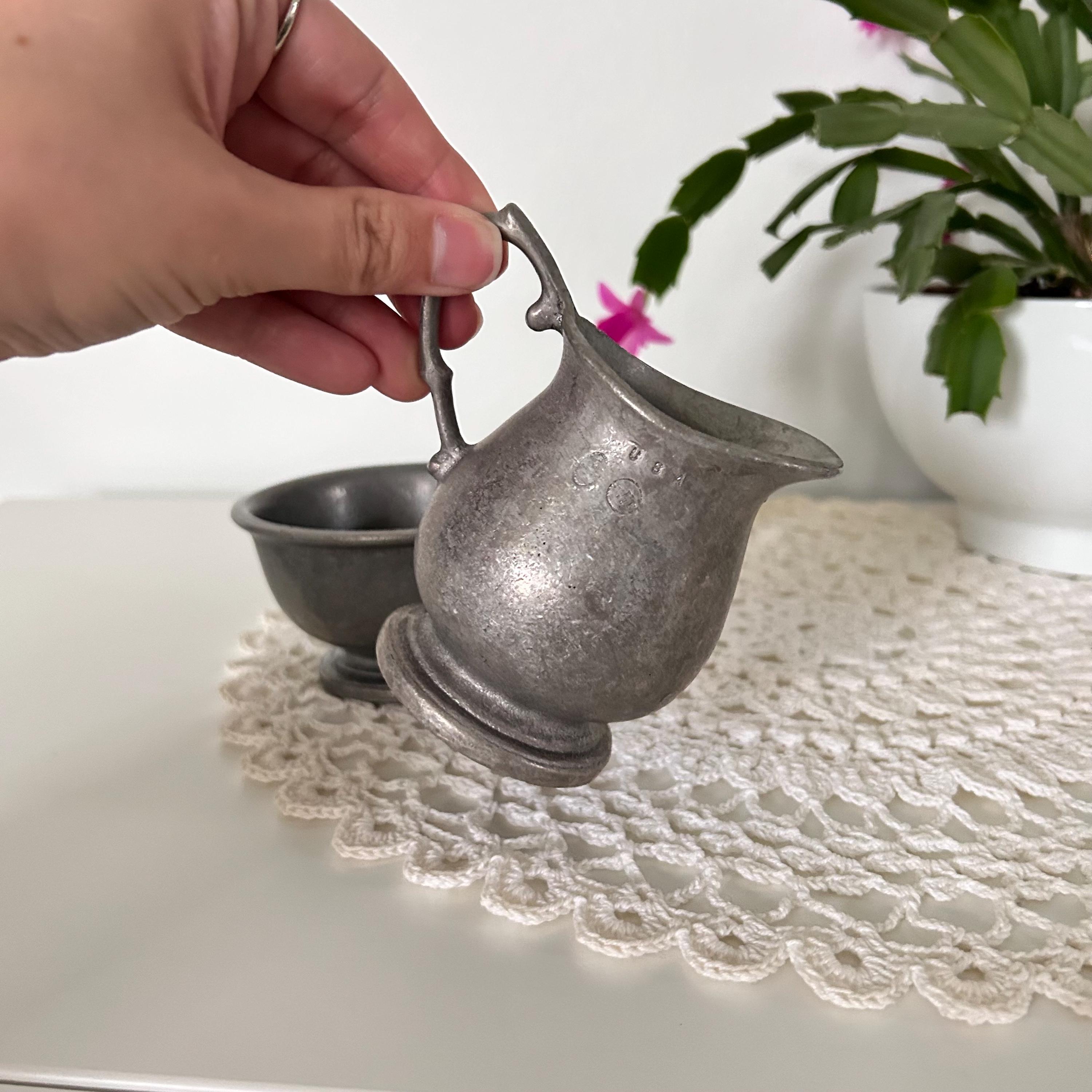 RWP Pewter Creamer & Sugar Bowl Set | USA Made Colonial Farmhouse ...