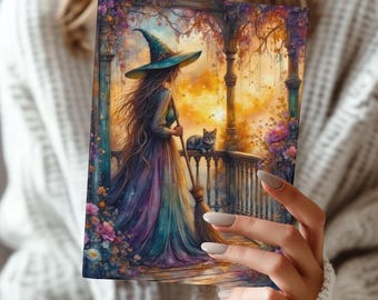 Cottage Witch Porch Journal, Enchanted Spring Witch Notebook, Matte Hardcover Lined Pages