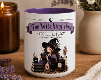 The Witching Hour Coffee Liturgy Mug, Cozy Witchy Caffeine Prayer Cup