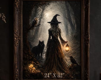 Póster vertical mate de bruja en la niebla