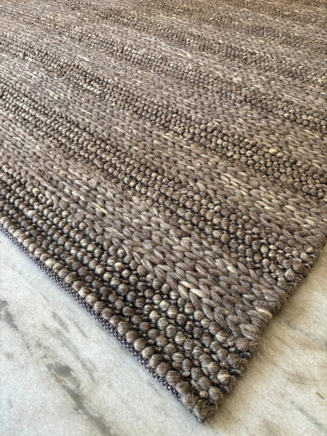 Handwoven Chunky Wool Rug: Scandinavian Modern Loop Pile - Etsy
