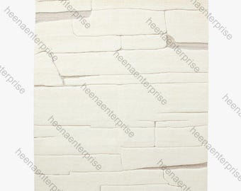 Hand tufted Cream Rug, Soft Ivory Area Rug, Minimal Plush Carpet, Scandinavian Neutral Living Room Decor