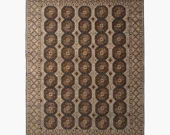 beige Vintage Hand Knotted Rug, Distressed Oriental Wool Carpet, traditional Style Area Rug, Classic Living Room Statement Rug 2026