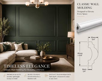 Luxury Wall Paneling Kit – Pre-Cut Modern Wainscoting for Elegant Interiors