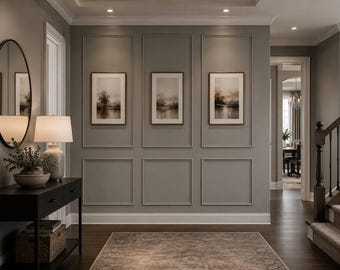 Pre-Cut Wall Molding Kit | Luxury Accent Wall Panels | DIY Wainscoting Trim | Modern Wall Paneling | Single Column Design