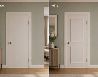 Door Molding Kit – Pre-Cut Door Trim Panels | DIY Door Wall Molding | Modern Door Wainscoting | Ready-to-Install Door Decor