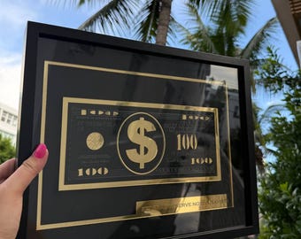 Gold Dollar Wall Art – Luxury Money Decor for Office & Business Gift