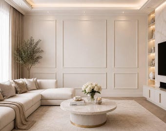Pre-Cut Accent Wall Molding Kit | Luxury Wainscoting Panels, Modern DIY Trim