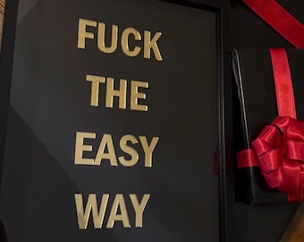 Gold Motivational Wall Art – Funny Office Quote Sign for Man Cave or Gym