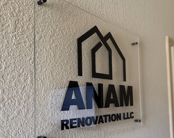 3D Acrylic Business Logo Sign | Modern Office Reception Wall Decor