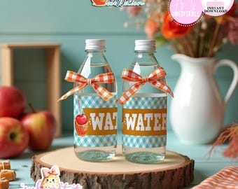 Caramel Apple Bar-Water Bottle Labels-Carmel Apples-Fall Theme-Party Printable-INSTANT DOWNLOAD
