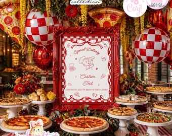 Special Delivery-8x10 Custom Sign-Edit in Corjl-Baby Shower Sign-Pizza Baby Shower-Special Delivery Shower-Baby Shower-INSTANT DOWNLOAD