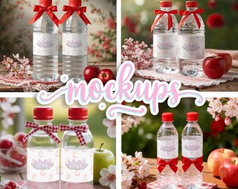Apfel Trinkflasche Mockup: Babyparty, Herbst Thema (INSTANT DOWNLOAD)