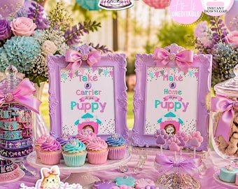 Puppy Pawty-8x10 Puppy Carrier Sign & Make a Puppy Carrier Sign-Puppy Party Sign-Puppy Adoption-Puppy Party-Birthday-INSTANT DOWNLOAD