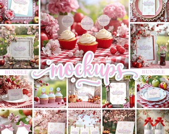 Apfel Bundle Mockup: Baby Shower, Herbst Thema (INSTANT DOWNLOAD)