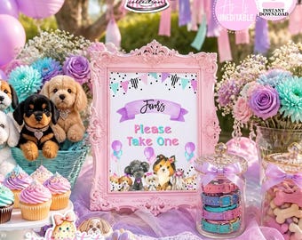 Puppy Pawty-8x10 Favors Sign-Puppy Party Sign-Party Favors-Puppy Adoption-Puppy Party-Birthday-Digital-INSTANT DOWNLOAD