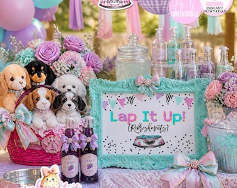 Puppy Pawty-8x10 Lap It Up! (Refreshments) Sign-Puppy Party Sign-Puppy Adoption-Puppy Party-Birthday-Digital-INSTANT DOWNLOAD